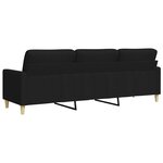 vidaXL Canapé à 3 places Noir 210 cm Tissu