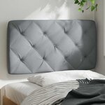 vidaXL Coussin de tête de lit gris clair 80 cm tissu