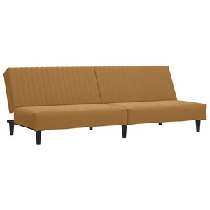 vidaXL Canapé-lit à 2 places marron velours