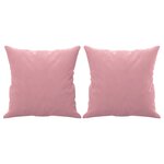 vidaXL Canapé 2 places avec oreillers décoratifs rose 120 cm velours