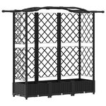 vidaXL Lit Élevé avec Treillis et Toit Noir 163 x 40 x 123 cm PP