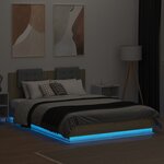 vidaXL Cadre de lit avec LED sans matelas chêne sonoma 120x200 cm