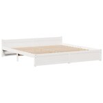 vidaXL Cadre de lit avec tête de lit sans matelas blanc 200x200 cm