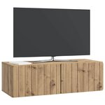 vidaXL Meuble TV mural Montage mural Chêne artisanal 98 x 41 x 30 cm