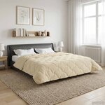 vidaXL Duvet complet toute l'année Matelassé Crème 200 x 200 cm