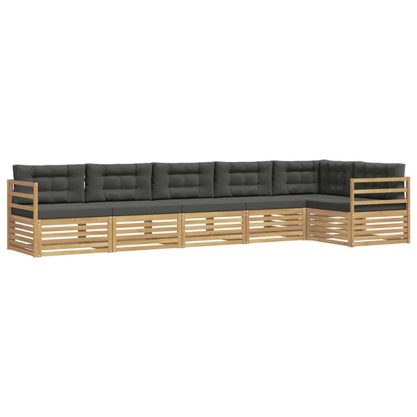 vidaXL Ensemble de canapés d'extérieur 6 pc Blanc et anthracite