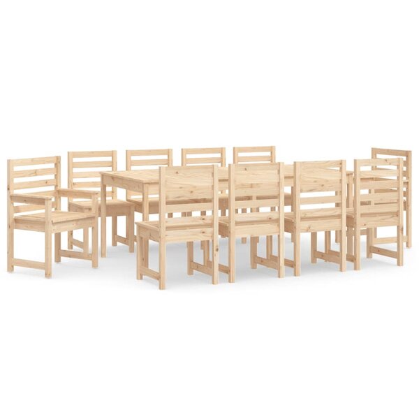 vidaXL Ensemble à manger de jardin 11 Pièces bois massif de pin
