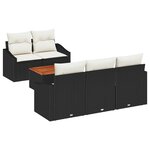 vidaXL Ensemble de canapé de jardin 6 Pièces Noir et blanc