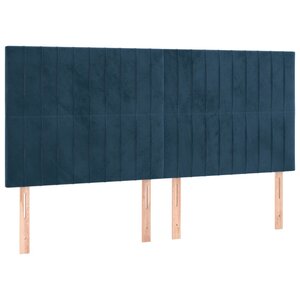 vidaXL Tête de lit Bleu foncé 200 x 5 x 118/128 cm Velours