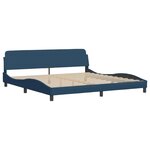 vidaXL Lit avec matelas bleu 200x200 cm tissu