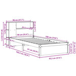 vidaXL Lit bibliothèque sans matelas blanc 90x190cm bois de pin massif