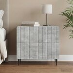 vidaXL Cabinet de chevet Gris béton 62 x 34 5 x 49 5 cm
