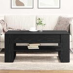 Table basse vidaXL noire en chêne 102x55x45 cm en bois d'ingénierie