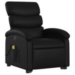 vidaXL Fauteuil inclinable de massage électrique noir similicuir