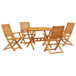 vidaXL Ensemble de salle à manger pour jardin 5 Pièces Marron
