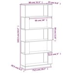 vidaXL Bibliothèque/Séparateur de pièce Noir 80x25x163 5 cm Pin massif