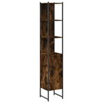 vidaXL Armoire de bain chêne fumé 33x33x185 5 cm bois d'ingénierie