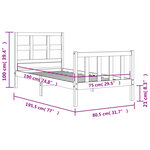 vidaXL Cadre de lit sans matelas blanc bois de pin massif