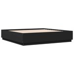 vidaXL Cadre de lit avec lumières LED noir 200x200cm bois d'ingénierie