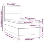 vidaXL Sommier à lattes de lit et matelas Noir 80x200 cm Tissu