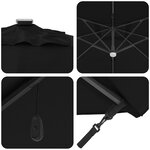 vidaXL Parasol déporté - Noir Polyester  Acier enduit Grand