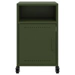vidaXL Table de chevet vert olive 36x39x59 cm acier