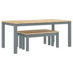 vidaXL Ensemble à manger Panama 3 Pièces gris bois de pin massif