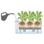 LECHUZA Jardinière de table Delta20 ALL-IN-ONE Fusain métallique 15563
