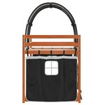 vidaXL Lit superposé avec rideaux blanc/noir 75x190 cm bois pin massif