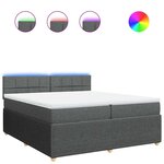 vidaXL Sommier à lattes de lit avec matelas Gris foncé 200x200cm Tissu