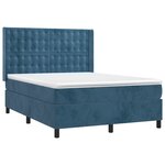 vidaXL Sommier à lattes de lit et matelas Bleu foncé 140x200cm Velours