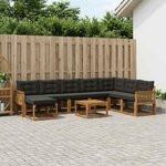 vidaXL Ensemble de canapés d'extérieur 9 pc Naturel et noir