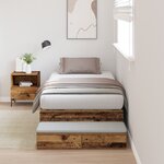 vidaXL Cadre de lit de rangement en vieux bois 75x190 cm