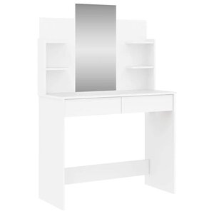 vidaXL Coiffeuse avec miroir blanc 96x39x142 cm