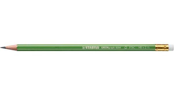 Crayon Graphite GREENGraph bout gomme HB STABILO