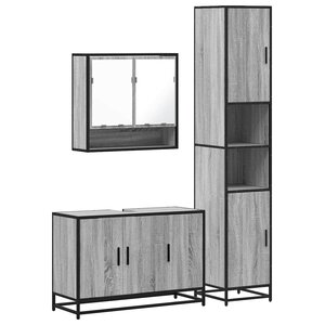vidaXL Ensemble de meubles de salle de bain 3 Pièces Sonoma gris