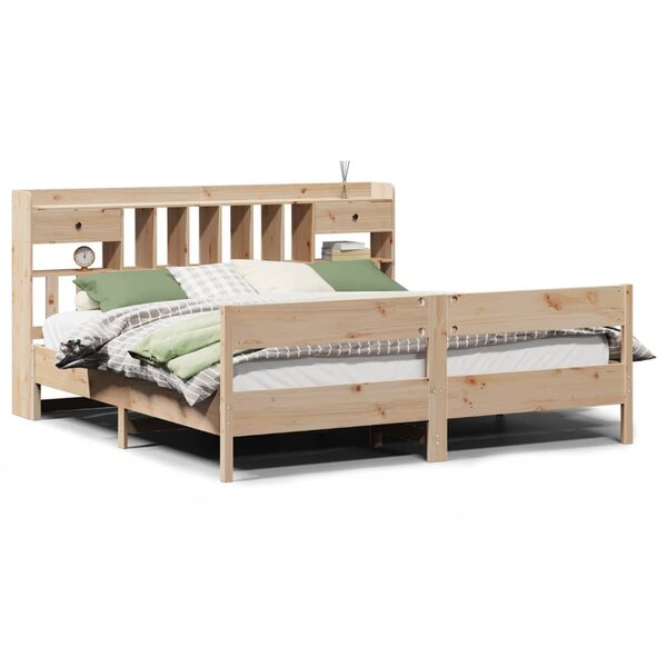 vidaXL Lit bibliothèque sans matelas 180x200 cm bois massif de pin