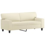vidaXL Canapé 2 places avec oreillers crème 140 cm similicuir
