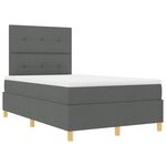 vidaXL Lit à ressort LED avec matelas Gris foncé 120 x 190 cm tissu