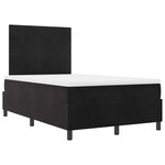 vidaXL Lit à ressort LED avec matelas Noir 120 x 190 cm Velours