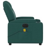 vidaXL Fauteuil de massage inclinable électrique Vert foncé Tissu