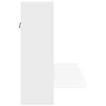 vidaXL Bureau mural blanc 105x48x75 cm bois d'ingénierie