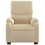vidaXL Fauteuil inclinable électrique crème tissu