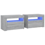 vidaXL Tables de chevet 2 Pièces avec LED sonoma gris 60x35x40 cm