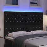 vidaXL Tête de lit LED avec des lumières à LED Noir 160 cm Polyester