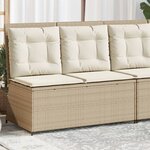 vidaXL Banc inclinable de jardin avec coussins beige résine tressée