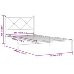 vidaXL Cadre de lit métal sans matelas avec tête de lit noir 100x190cm