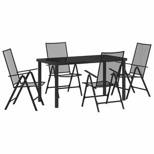 vidaXL Ensemble de salle à manger pour jardin 5 Pièces Anthracite Acier