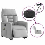 vidaXL Fauteuil inclinable de massage électrique gris nuage tissu