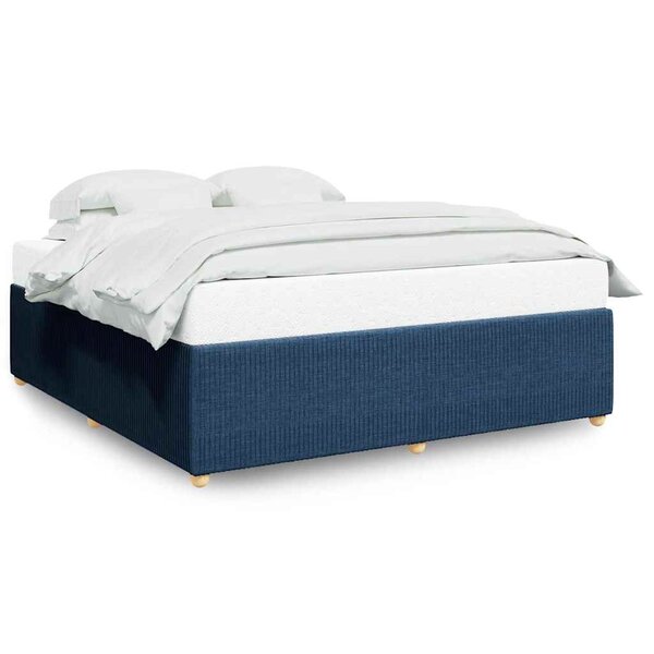 vidaXL Cadre de lit sans matelas bleu 200x200 cm tissu